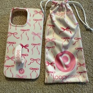 Loopy Case Pink Bow Design Phone Cover